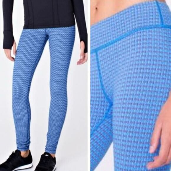 IVIVVA By Lululemon Girls Rhythmic Tight Leggings Blue Gray Sz 12 - Picture 1 of 6